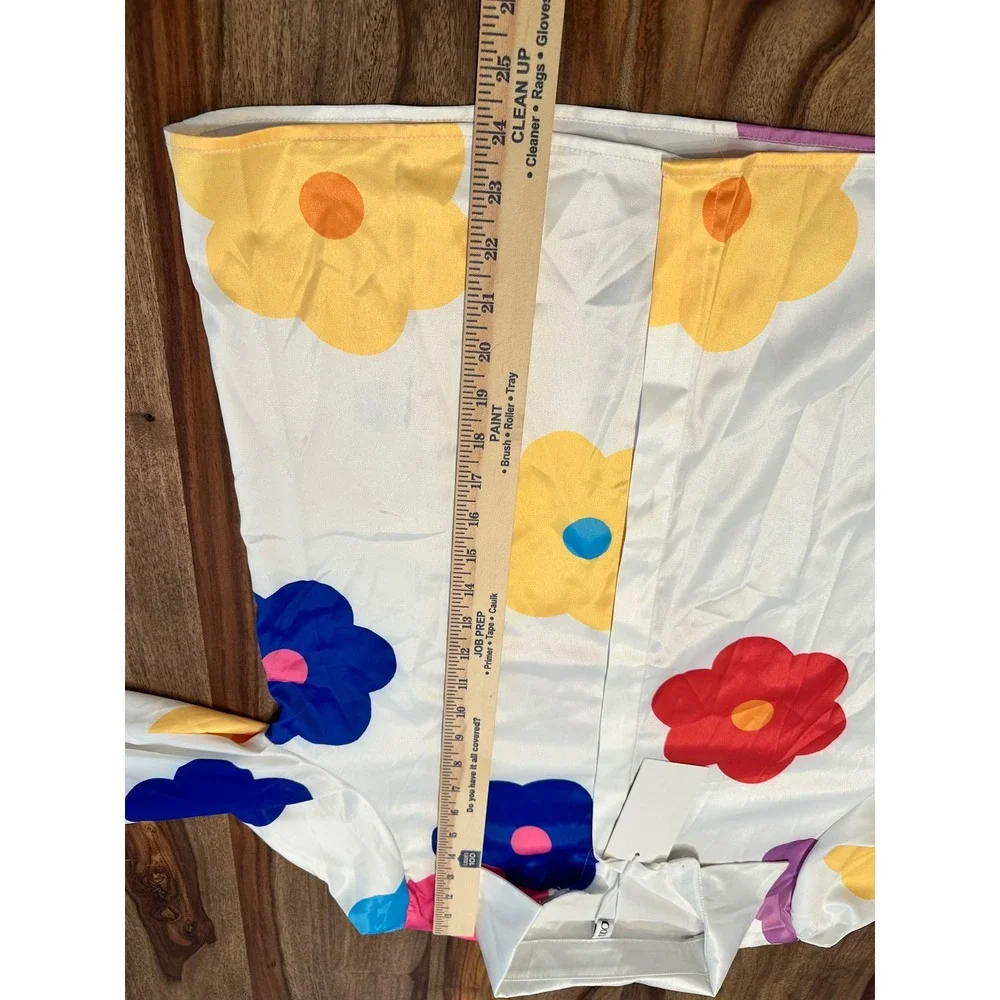 Floral Print‎ Long Sleeve Button Down Shirt Colorful Flowers Funky - Picture 7 of 10